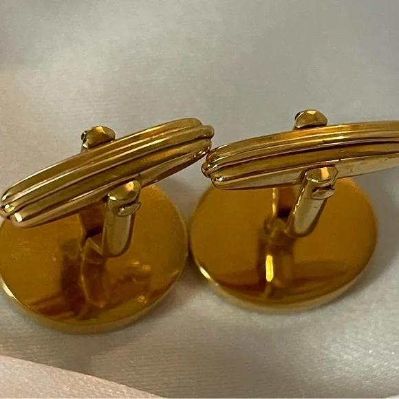 Authentic Alfred Dunhill Oval Gold Plated Cufflinks